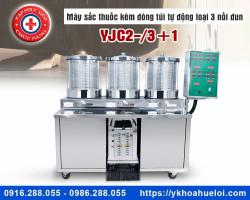 MÁY SẮC THUỐC 3 NỒI ĐUN KÈM ĐÓNG TÚI TỰ ĐỘNG