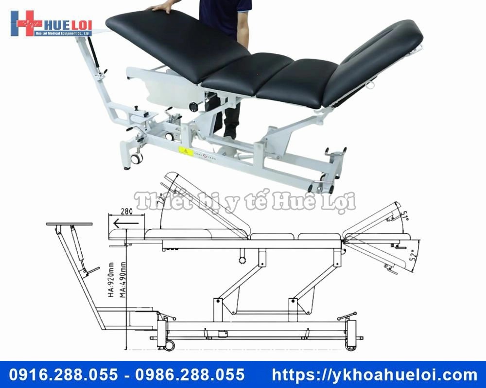 Giường kéo giãn cột sống cao cấp CY-C101F