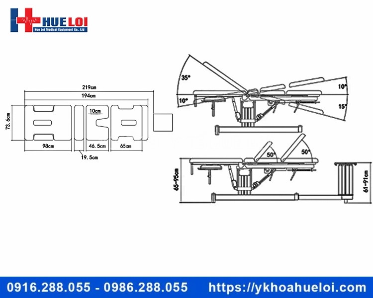 Giường kéo giãn cột sống lưng cổ cao cấp ELT042