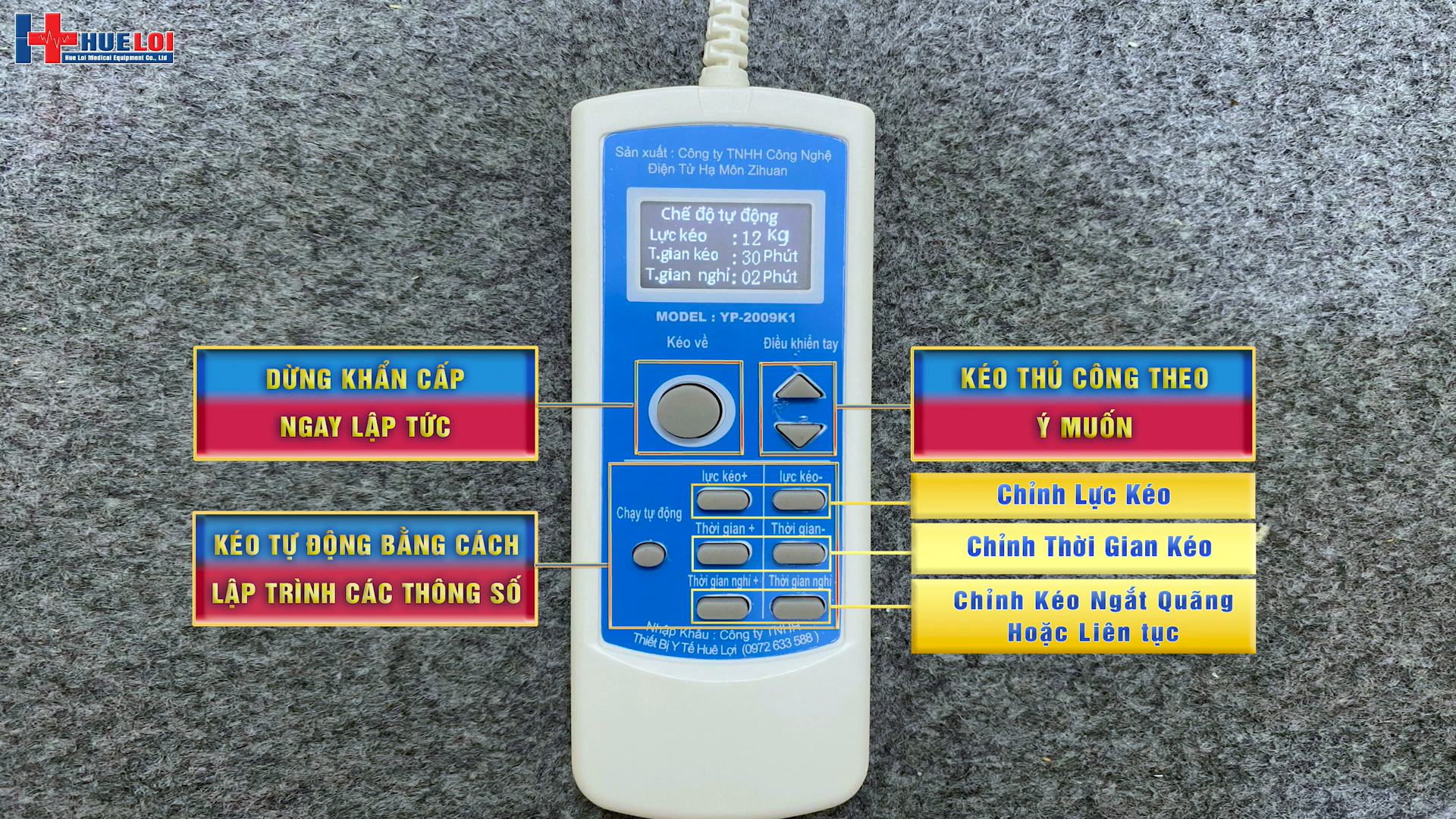 Giường kéo giãn cột sống lưng cổ bằng điện YP-2009K1