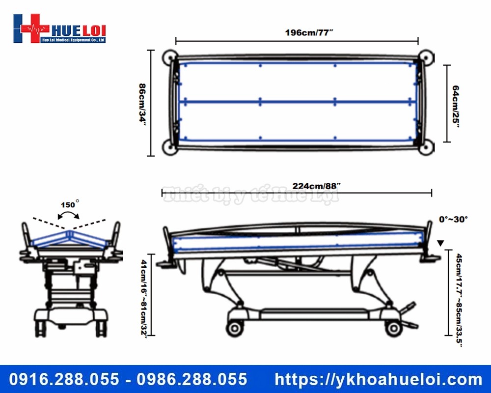 Giường tắm cho bệnh nhân nằm tại chỗ