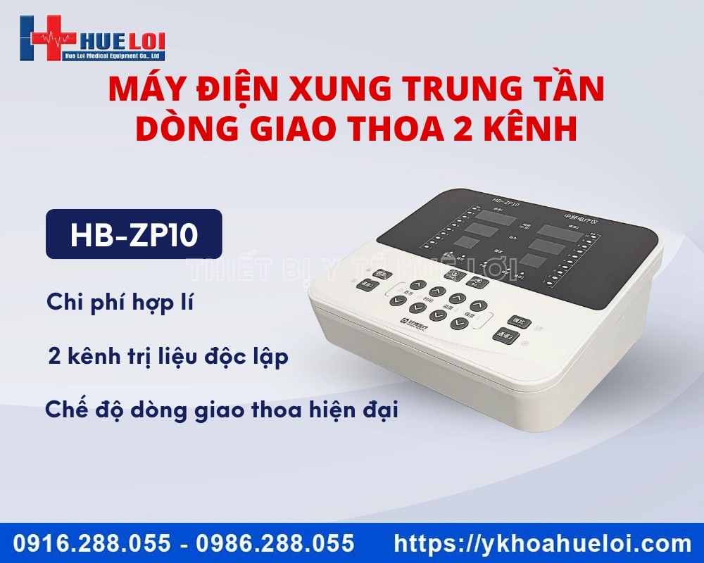Máy điện xung trung tần giao thoa 2 kênh HB-ZP10