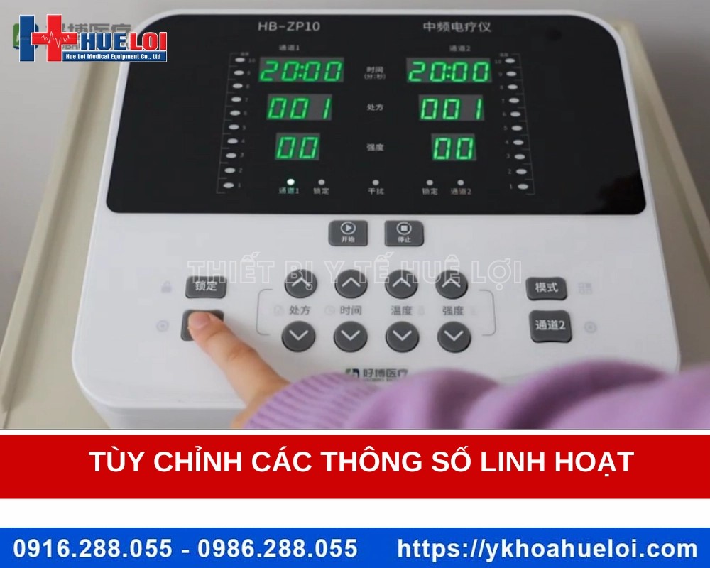 Máy điện xung trung tần giao thoa 2 kênh HB-ZP10