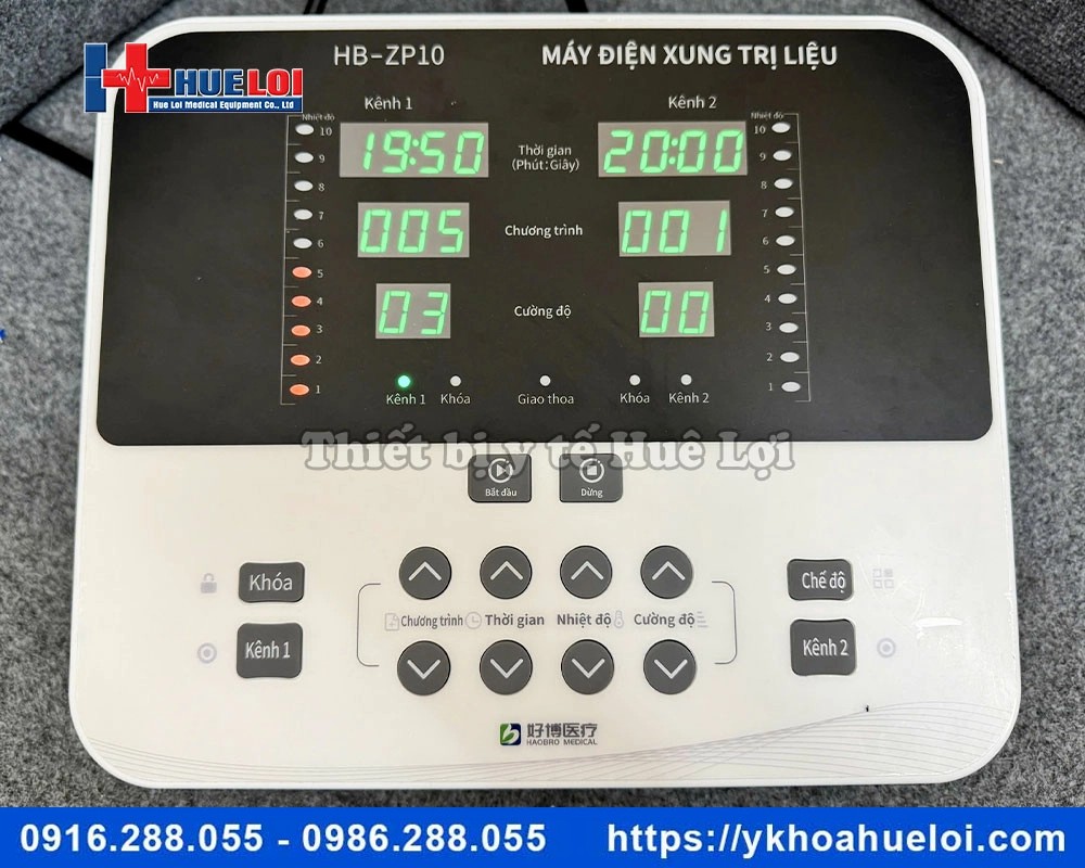 Máy điện xung trung tần giao thoa 2 kênh HB-ZP10