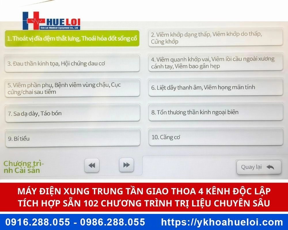 Máy điện xung trung tần giao thoa 4 kênh HB-ZP30