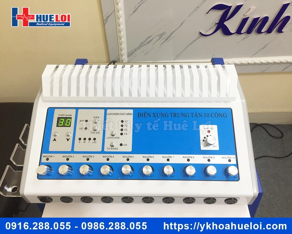 Máy điện xung trung tần 10 cổng trị liệu