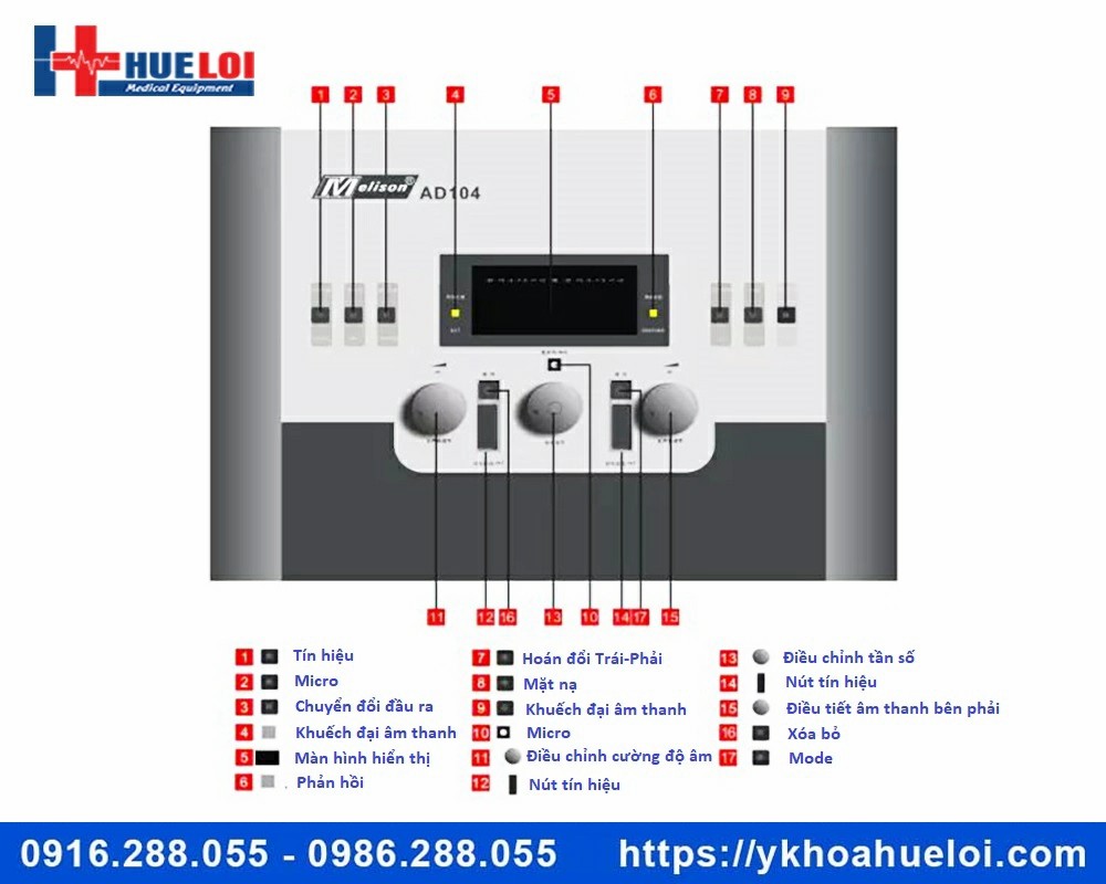 Máy đo thính lực 2 kênh Melison AD104