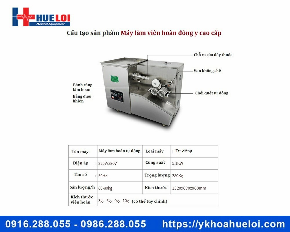 Máy làm viên hoàn Đông y tự động cao cấp