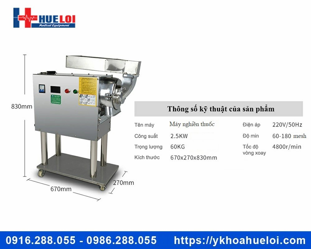 Máy nghiền thuốc Đông y cao cấp