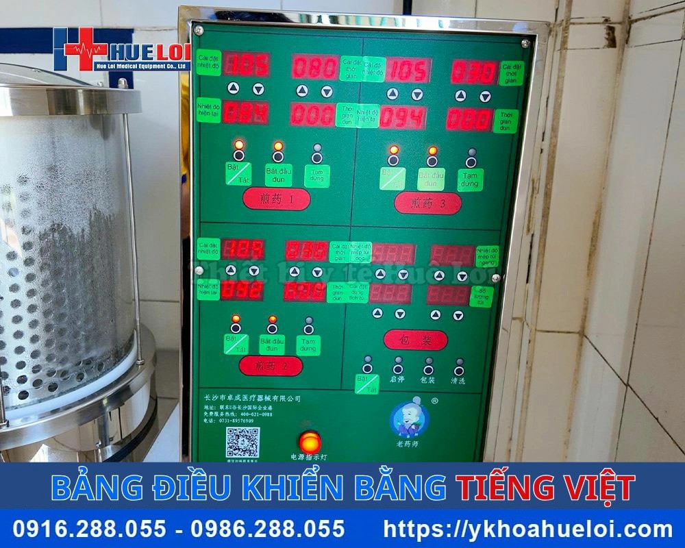 Máy sắc thuốc 3 nồi kèm đóng túi tự động