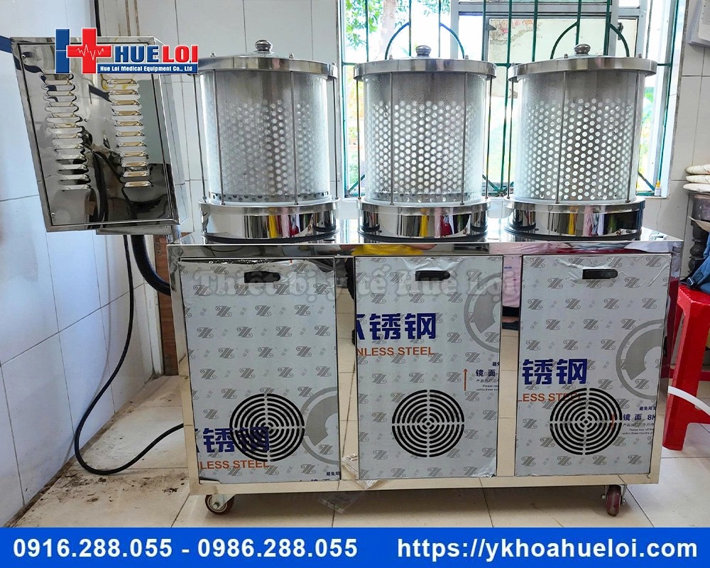 Máy sắc thuốc 3 nồi kèm đóng túi tự động
