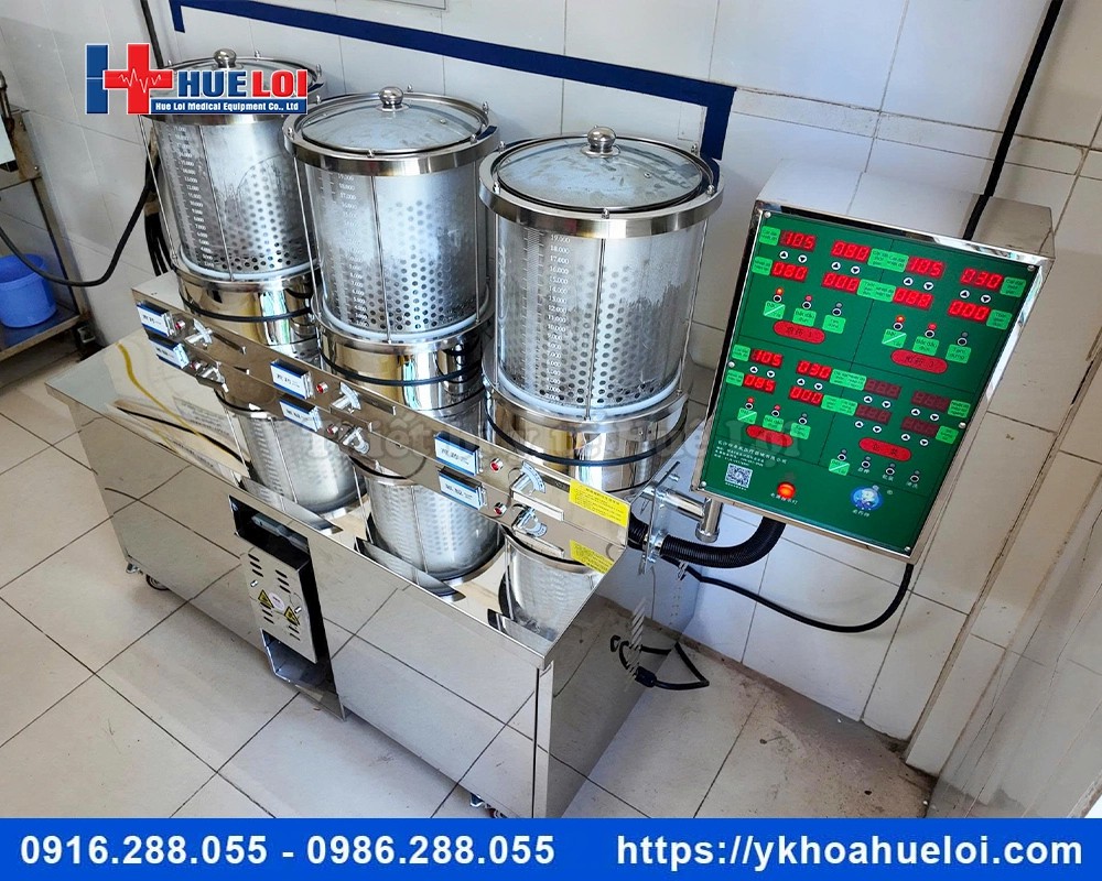 Máy sắc thuốc 3 nồi kèm đóng túi tự động