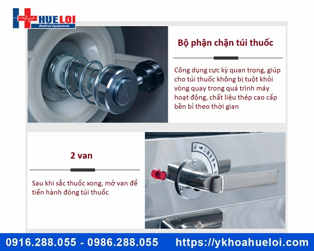 Máy sắc thuốc 3 nồi đun kèm đóng túi tự động