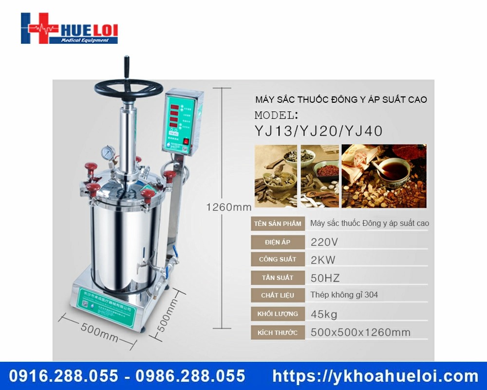 Máy sắc thuốc áp suất cao 1 nồi đun