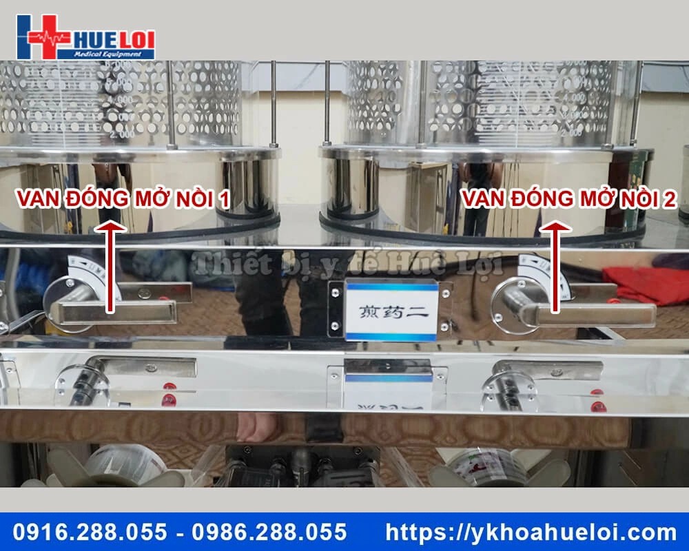 Máy sắc thuốc 2 nồi đun kèm đóng túi tự động