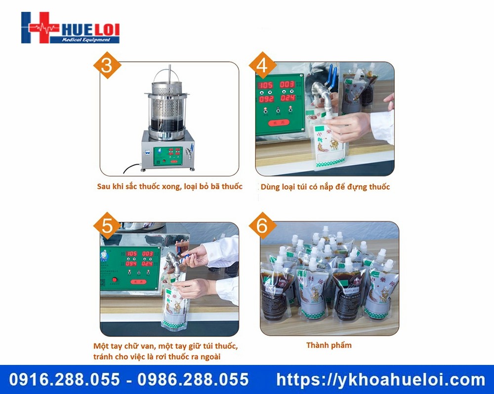 Máy sắc thuốc mini loại 2 nồi đun
