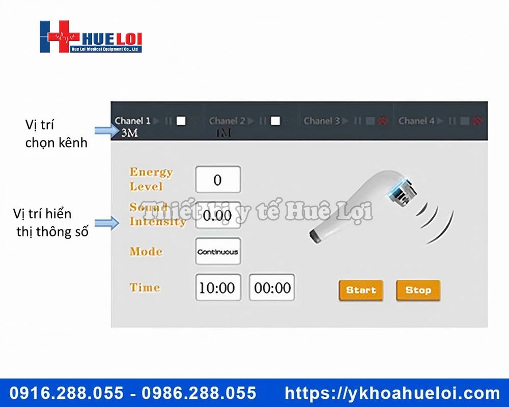 Máy siêu âm trị liệu đa tần 2 đầu dò HB810B