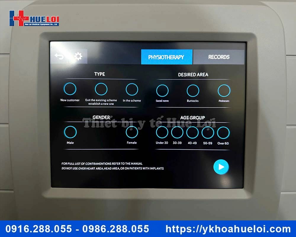 Máy từ trường trị liệu PHCN cơ sàn chậu
