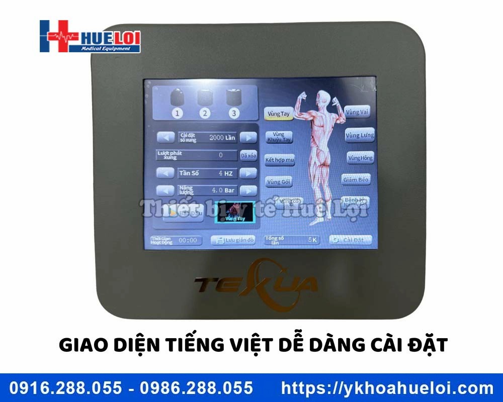 Máy xung kích trị liệu TEXUA T301 lực 8 Bar