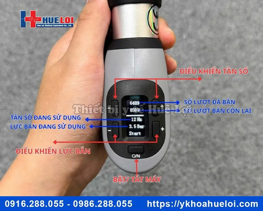 Máy xung kích trị liệu TEXUA T703 lực bắn 12 Bar
