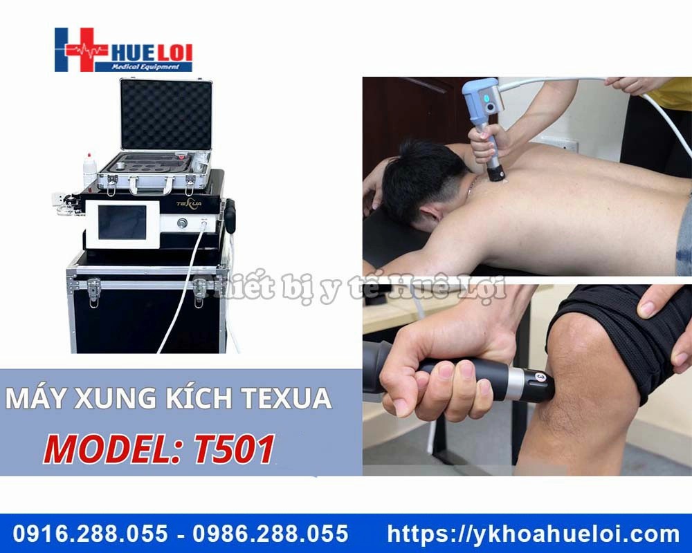 Máy xung kích trị liệu TEXUA T501 lực bắn 10 Bar