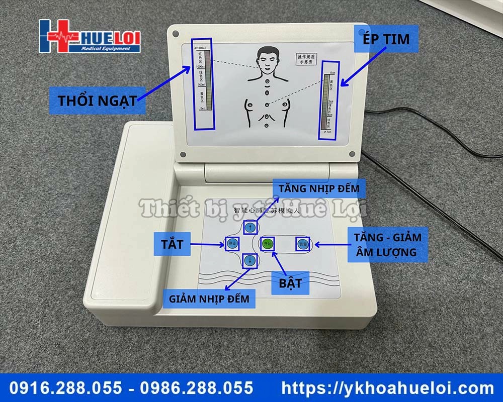 Mô hình cấp cứu ngừng tuần hoàn nửa người có Monitor
