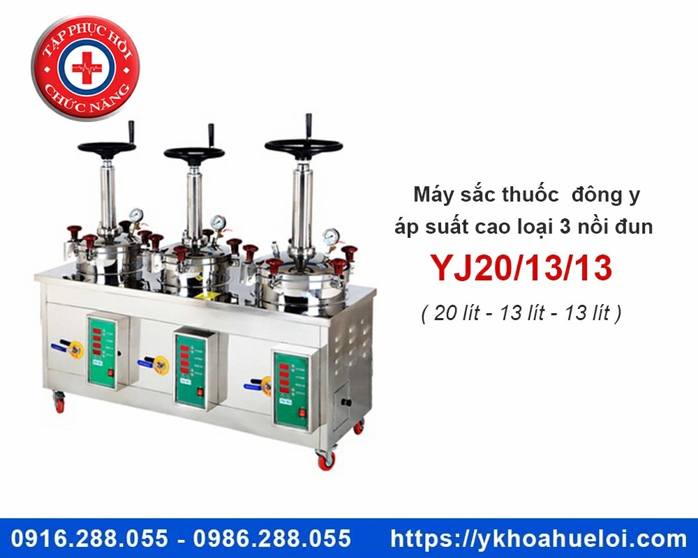 máy sắc thuốc áp suất cao loại 3 nồi đun
