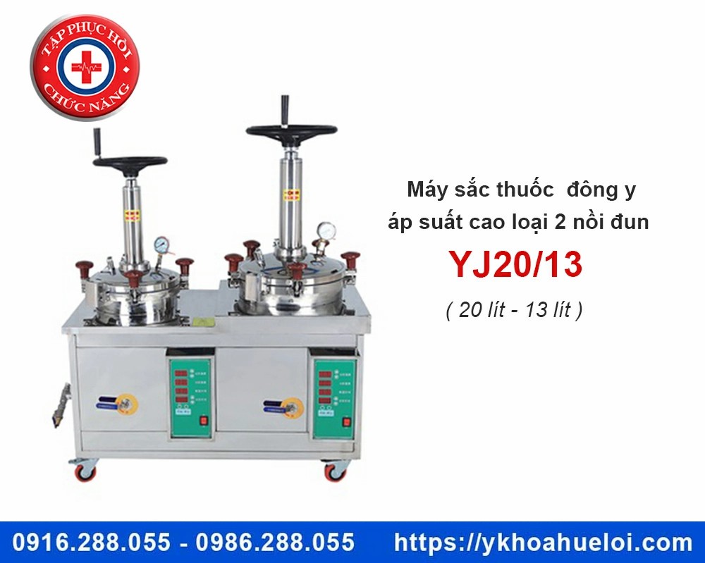máy sắc thuốc áp suất cao loại 2 nồi đun