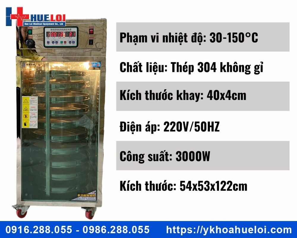 Tủ sấy dược liệu 10 tầng đường kính 40cm