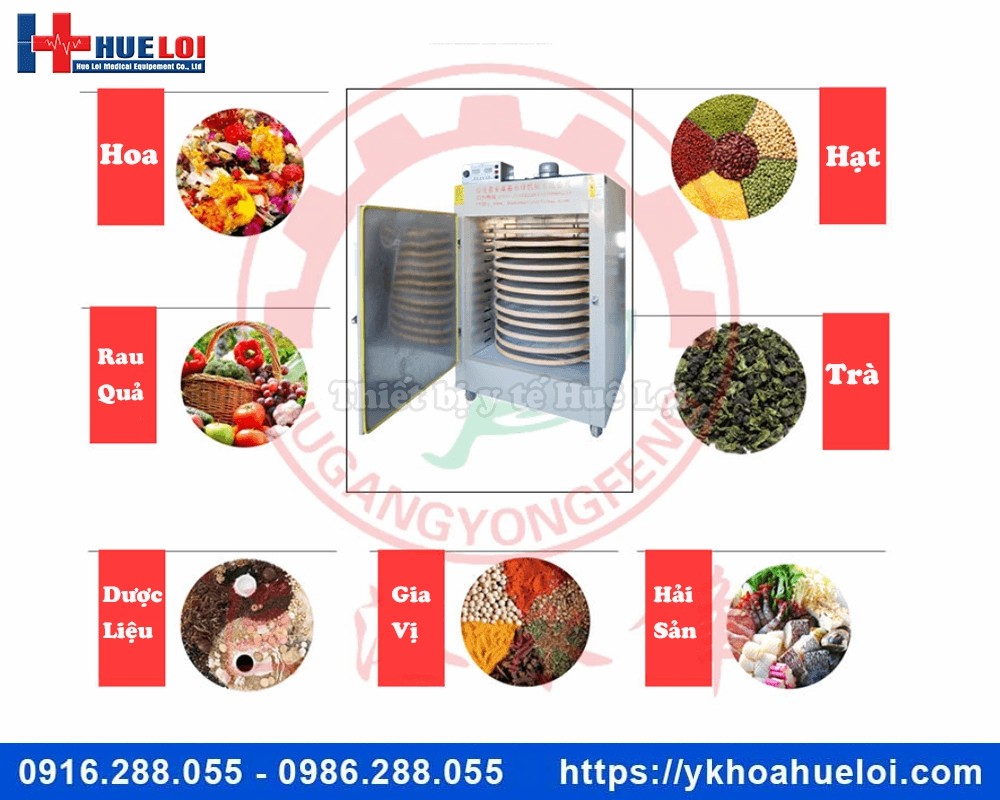 Tủ sấy dược liệu 12 tầng đường kính 90cm