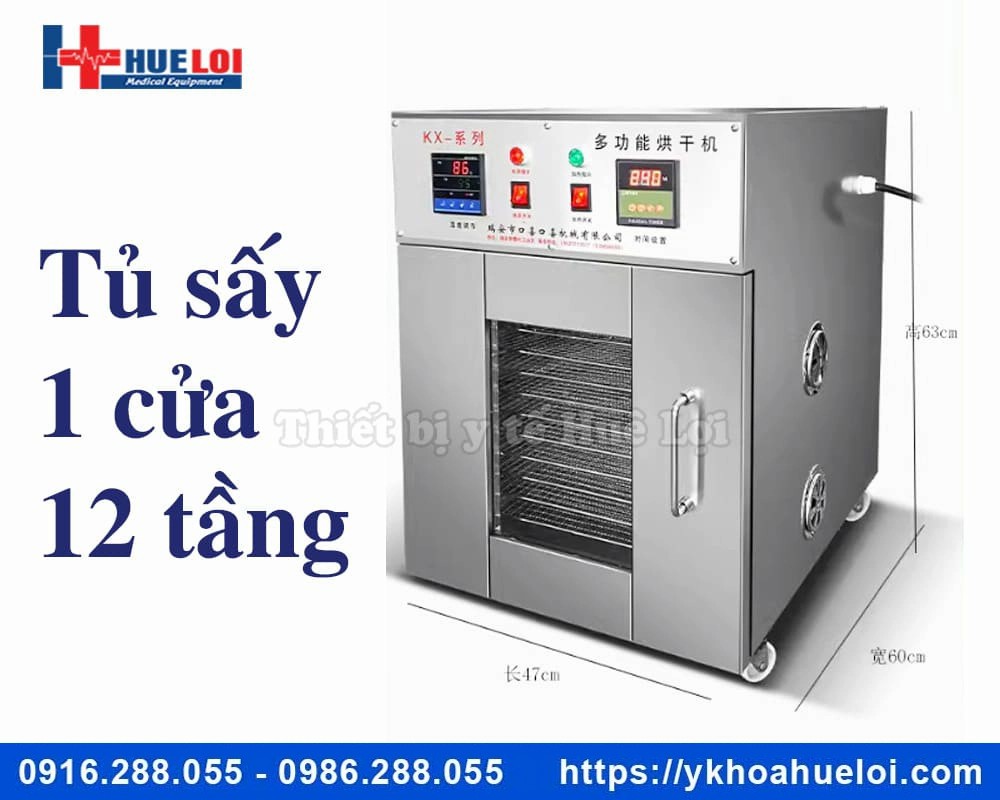 Tủ sấy dược liệu 1 cửa 12 tầng