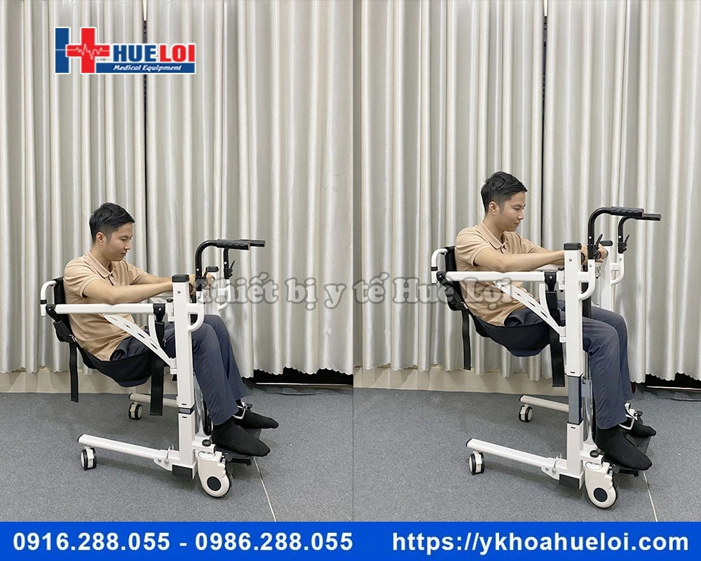 Xe lăn nâng hạ di chuyển bệnh nhân bằng địu