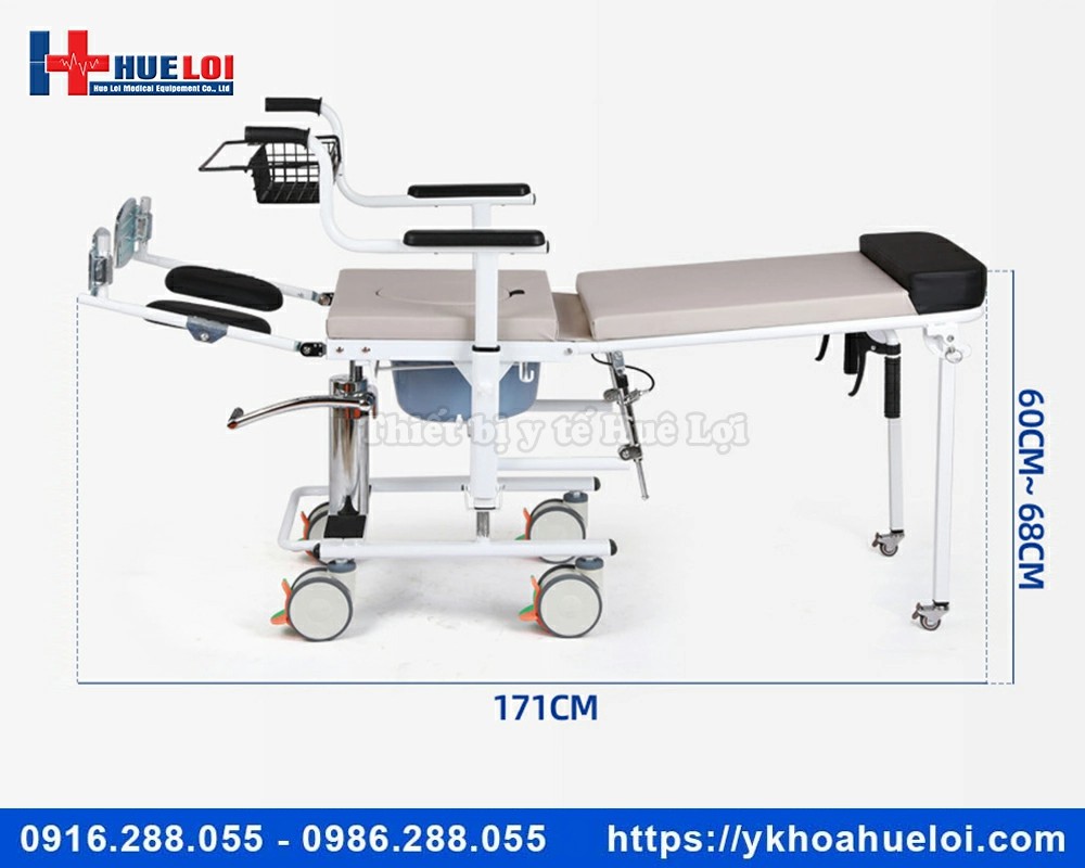 Xe lăn ngả thành giường nằm đa chức năng
