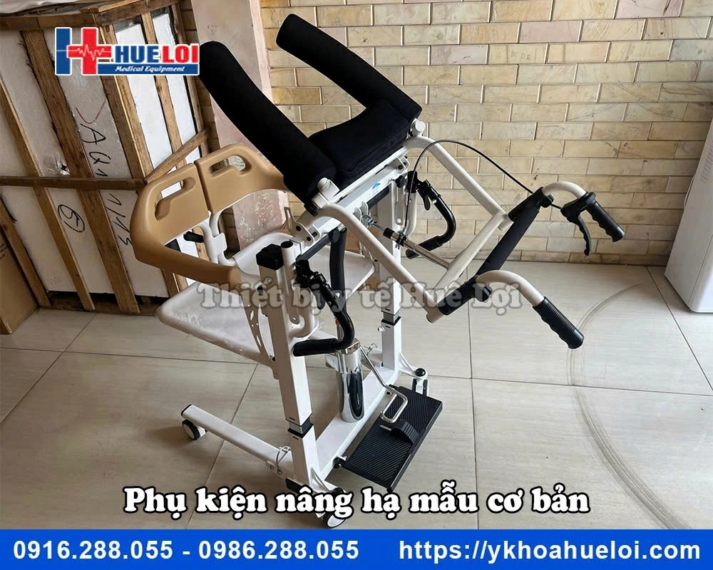 Xe lăn ghép 2 mảnh nâng hạ bằng piston