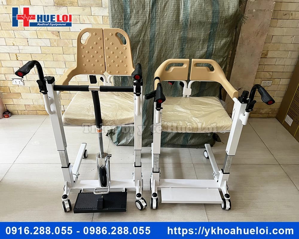 Xe lăn ghép 2 mảnh nâng hạ bằng piston